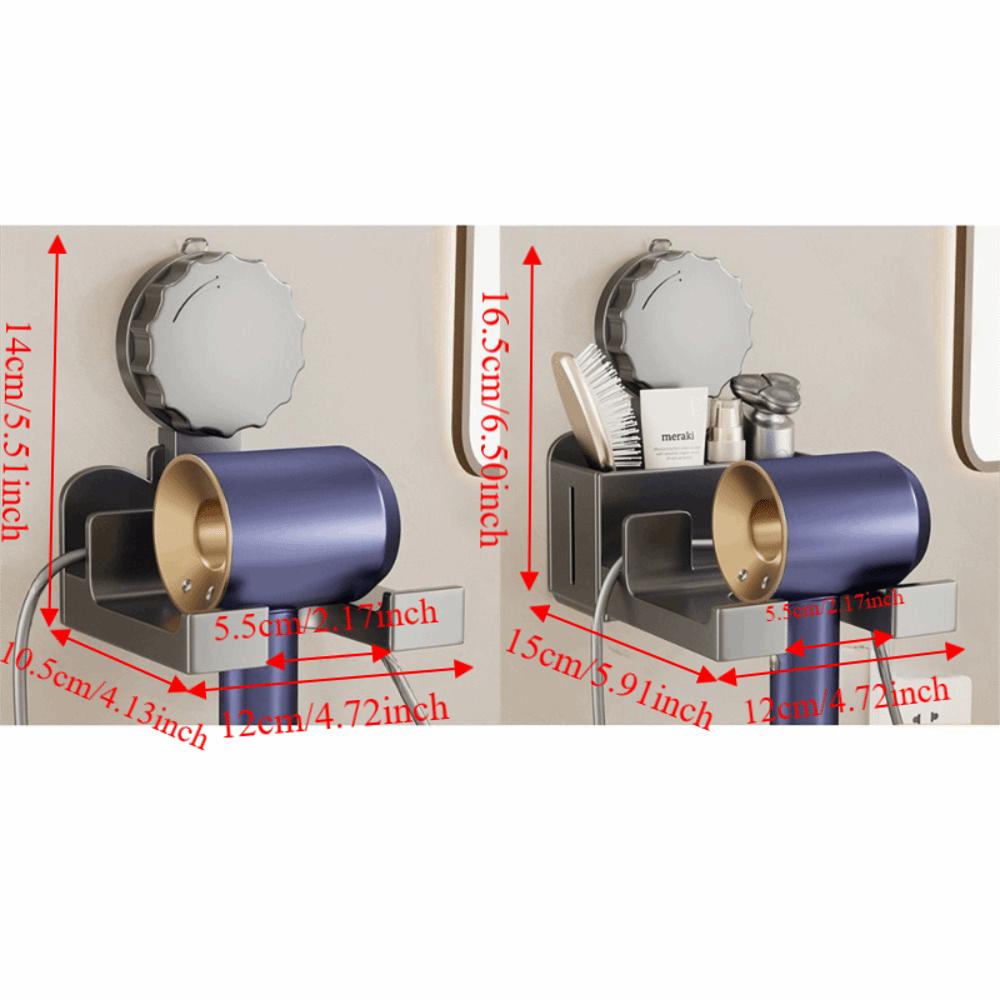 Strong Suction Cup Suction Cup Hair Dryer Holder No Damage To Wall Easy Installation Hair Dryer Storage Hanger Removable Design