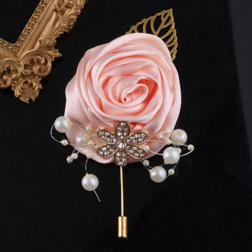 Elegant Chest Flower Rose Wedding Brooch Fashion Groom and Groomsmen Accessories  Prom Party