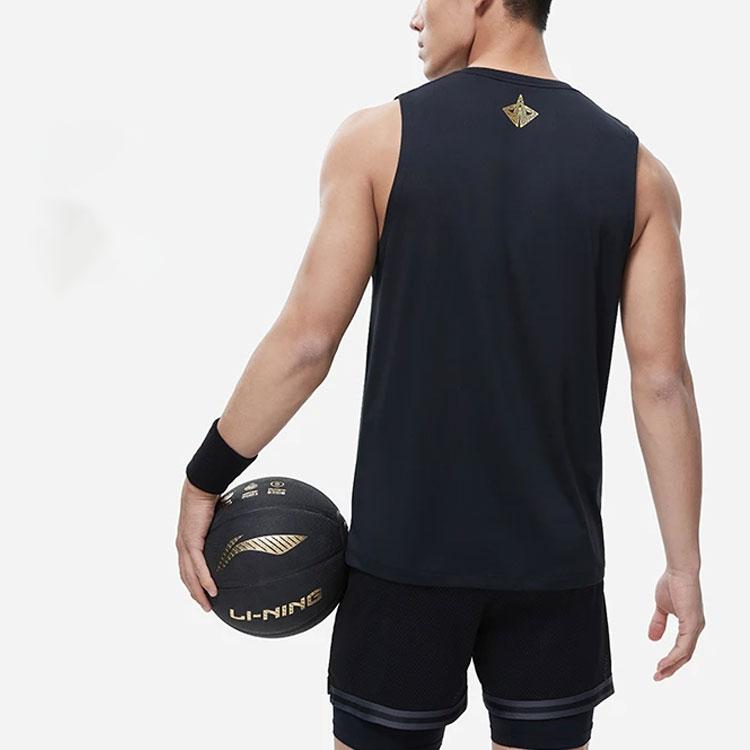 LiNing Professional Basketball Series Letter Print Moisture-Wicking Quick-Drying Singlet Men Tops AVST037-12