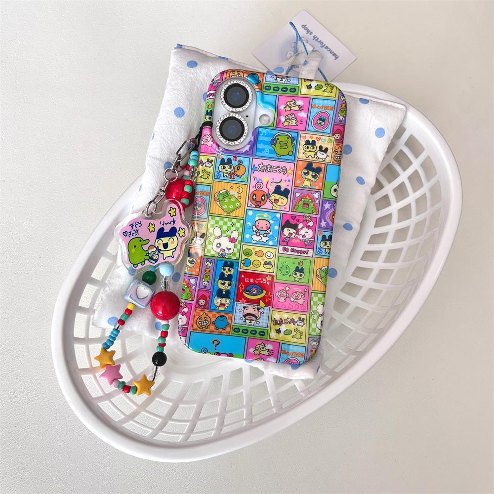 Cute Cartoon with Charm Phone Case for iPhone 14 13Pro 16promax 15 15Pro 16 13 Cover Korean Kawaii Shockproof Protective Cover