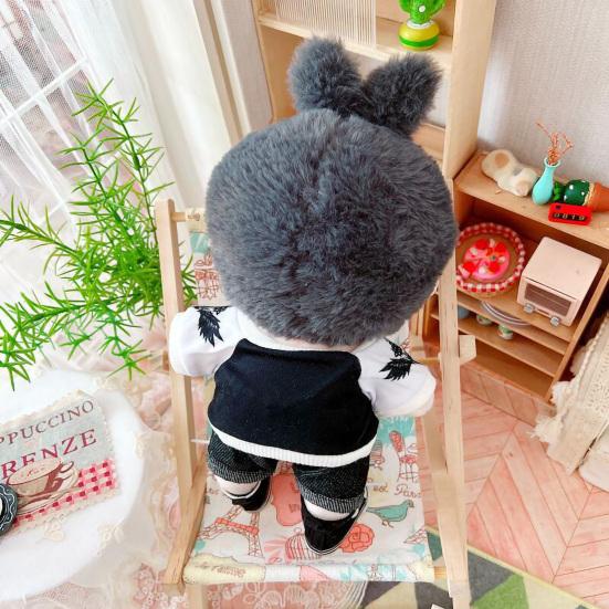 1 Takım Idol oyuncak bebek giysileri Peluş Yelek Ceket Mini Kıyafet Giyinme Sahne Güzel Şapka T-shirt Pantolon Ceket Dört parçalı Set 20 cm Bebek için