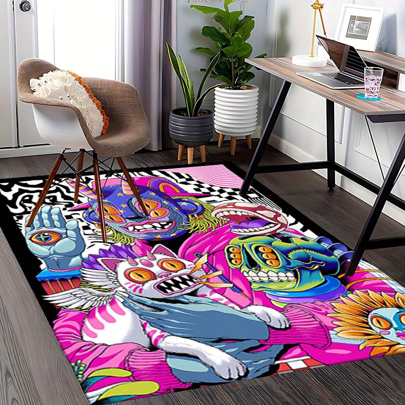 1pc Anime Cat Chair Mat: Colorful Cartoon Design for Office, Home Decor - Perfect Gift for Any Season!U013