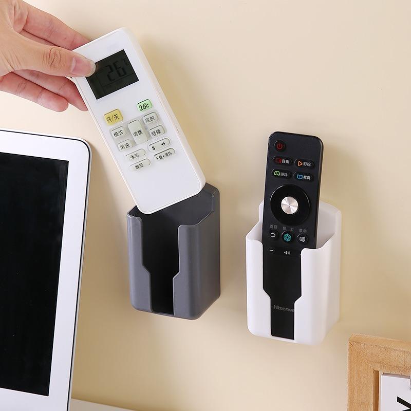 Wall-Mounted Air Conditioner Remote Control Stand Plastic Durable Living Room Storage Box No-Punching Remote Control Storage Box