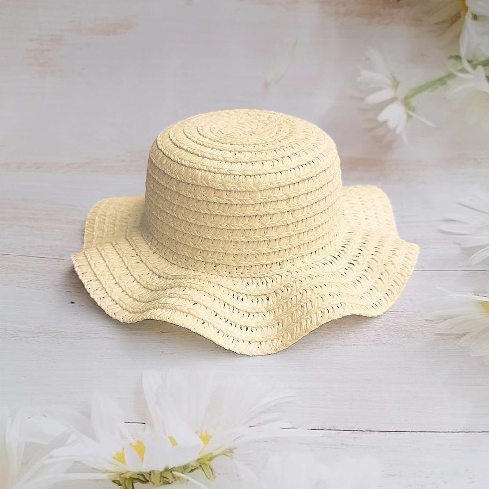 Wavy Edge Cute Straw Hat BJD Straw Hat Pet Hat Cotton Baby Hat Mini Hat Doll Hat Toy Hat Small Hat
