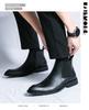 Men's Chelsea Boots: Large Size Retro Leather Pull-on for Autumn/Winter