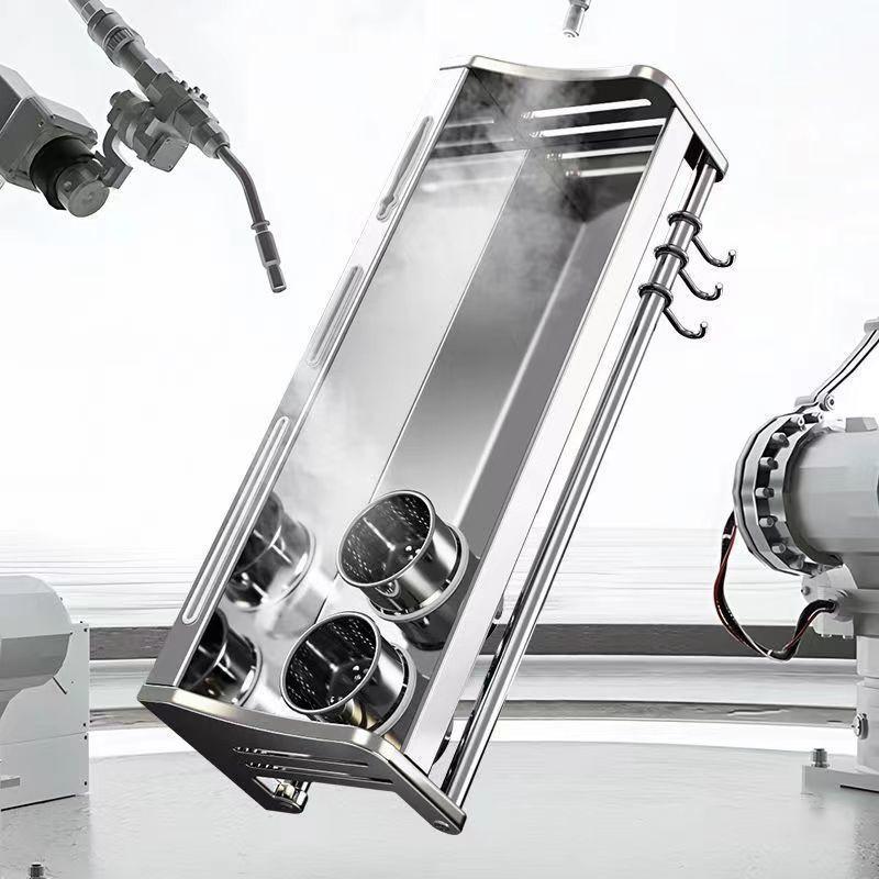 No Drill Wall Mount Kitchen Organizer Multi-functional Bathroom Storage Rack Utensils Spice Knife