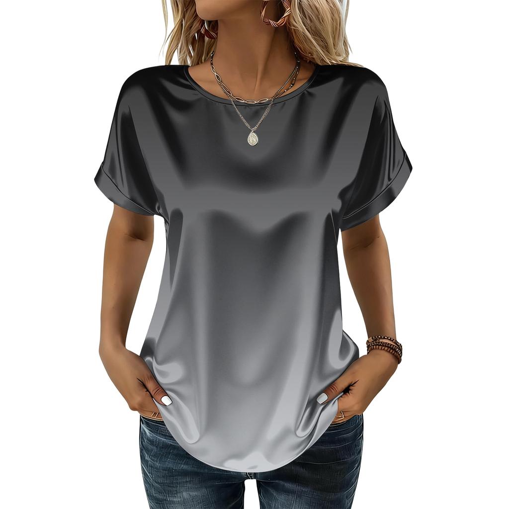 Women's Fashion Casual Gradient Print Top