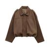 TAOP&ZA Women's Suede Bomber Jacket - Summer Commute Fashion