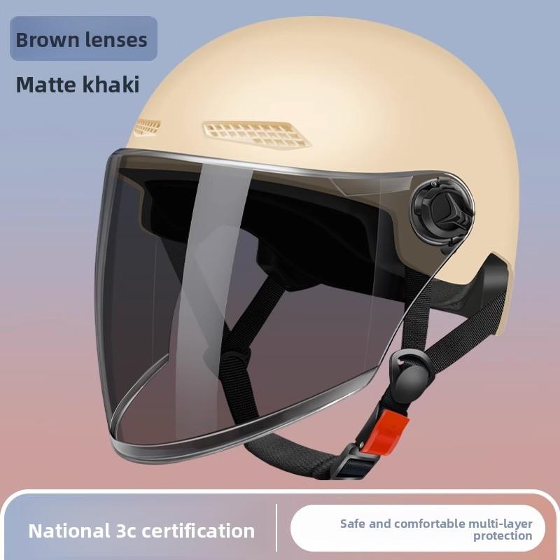 Helmet, Electric Car, Men's and Women's ABS Half Helmet, Sun Protection, UV Protection, Cycling Helmet, Summer Breathability
