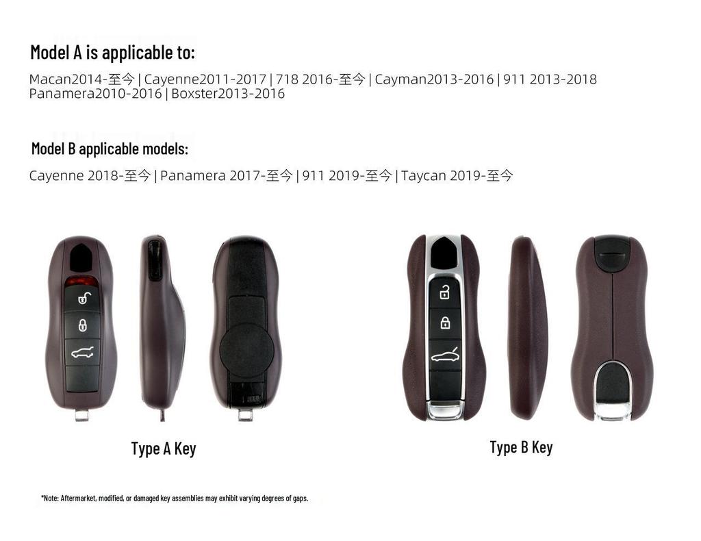 Porsche Key Shell Mod - Fits Cayenne, 718, Macan, 911, Panamera, Taycan - Cherry Red