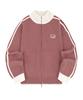ODDSTUDIO Sporty Track Semi-Crop Knit Zip-Up - Pink