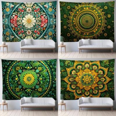 Mandala Green Art Suspension Cloth Bedroom Living Room Printing Background Cloth Home Decoration Living Room Wall Tapestry