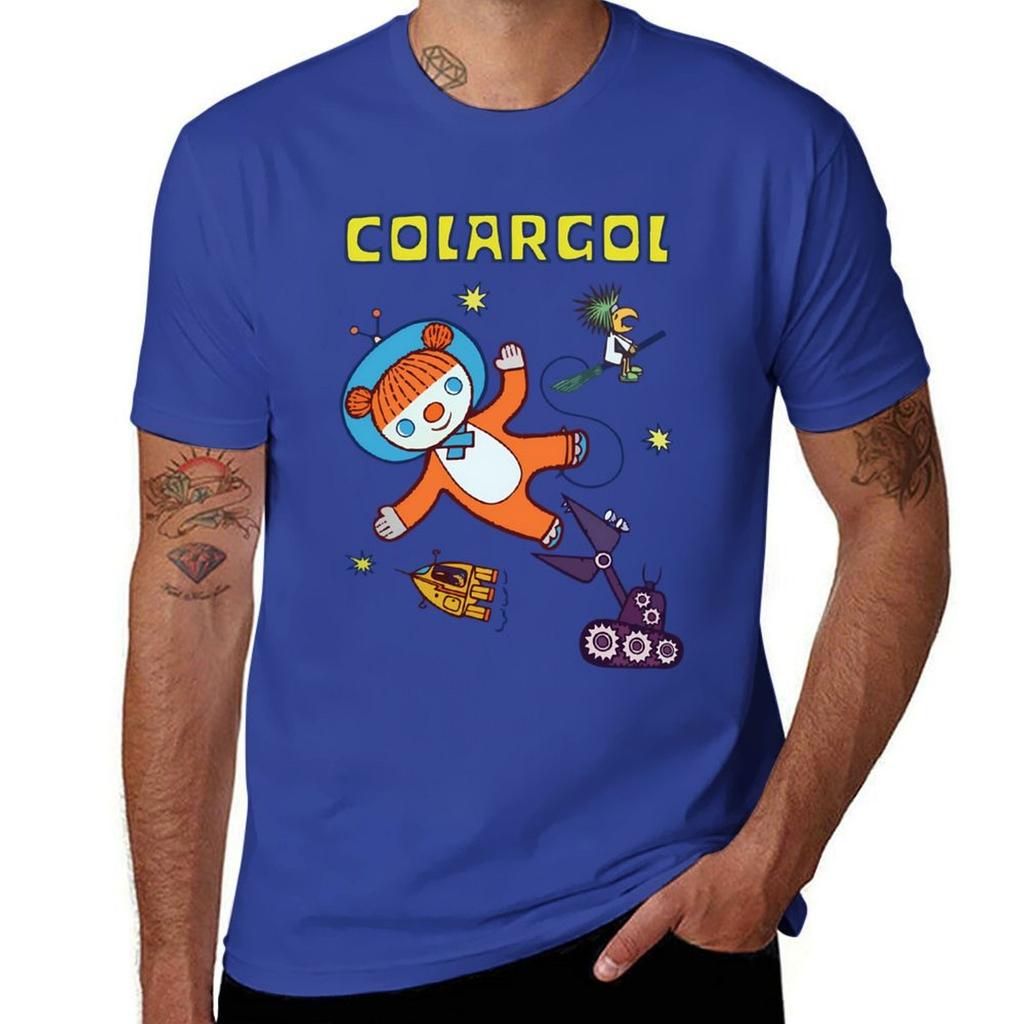 Colargol Bär im Weltraum T-Shirt Vintage Koreanische Mode Ästhetische Kleidung Schnelltrocknende Herren Weiße T-Shirts