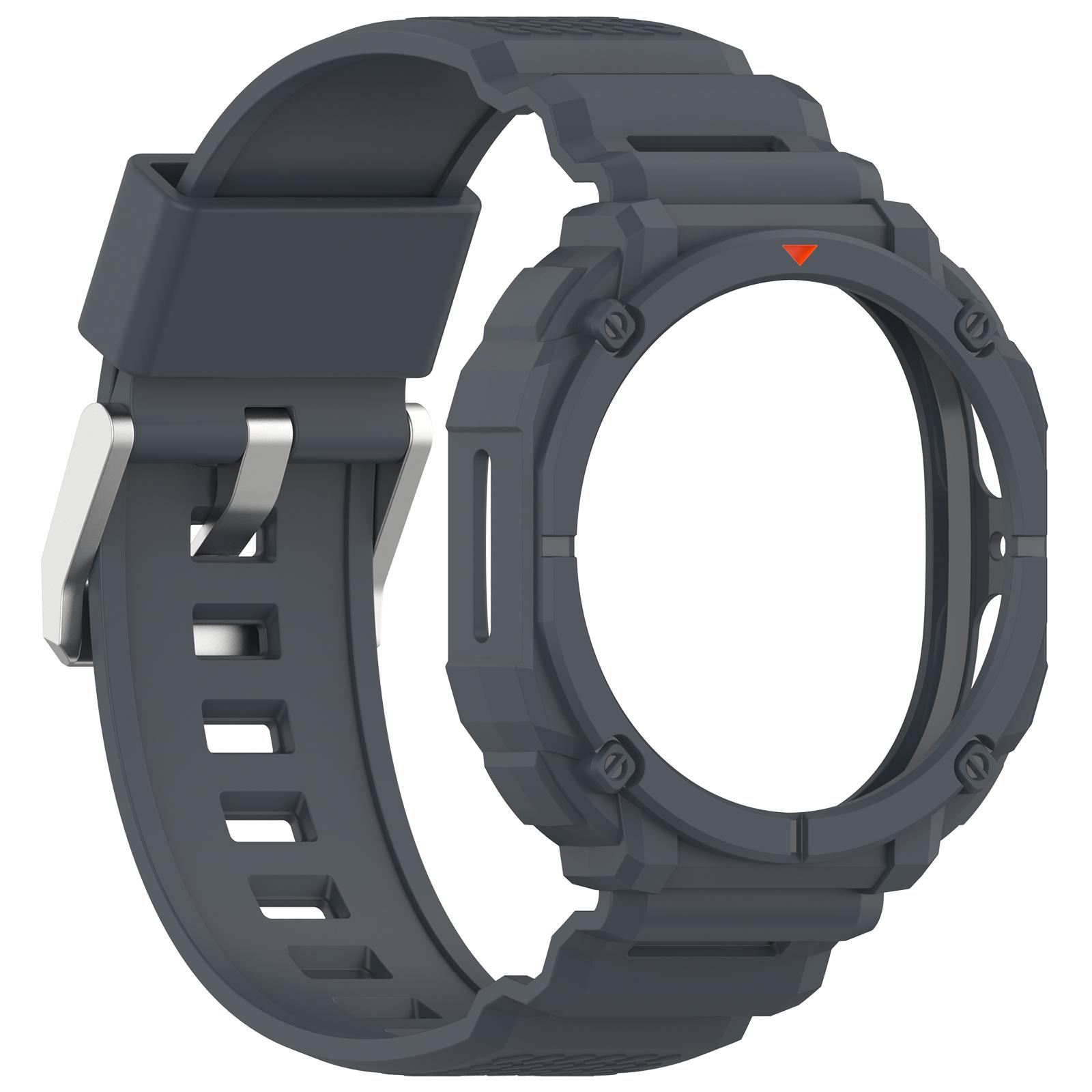 

Чехол+Ремешок Для Samsung Galaxy Watch 8 44мм Ремешок Резиновый Дышащий Ремешок Сменный Ремешок Для Samsung Watch 8 40мм Galaxy Watch 8 40mm серый