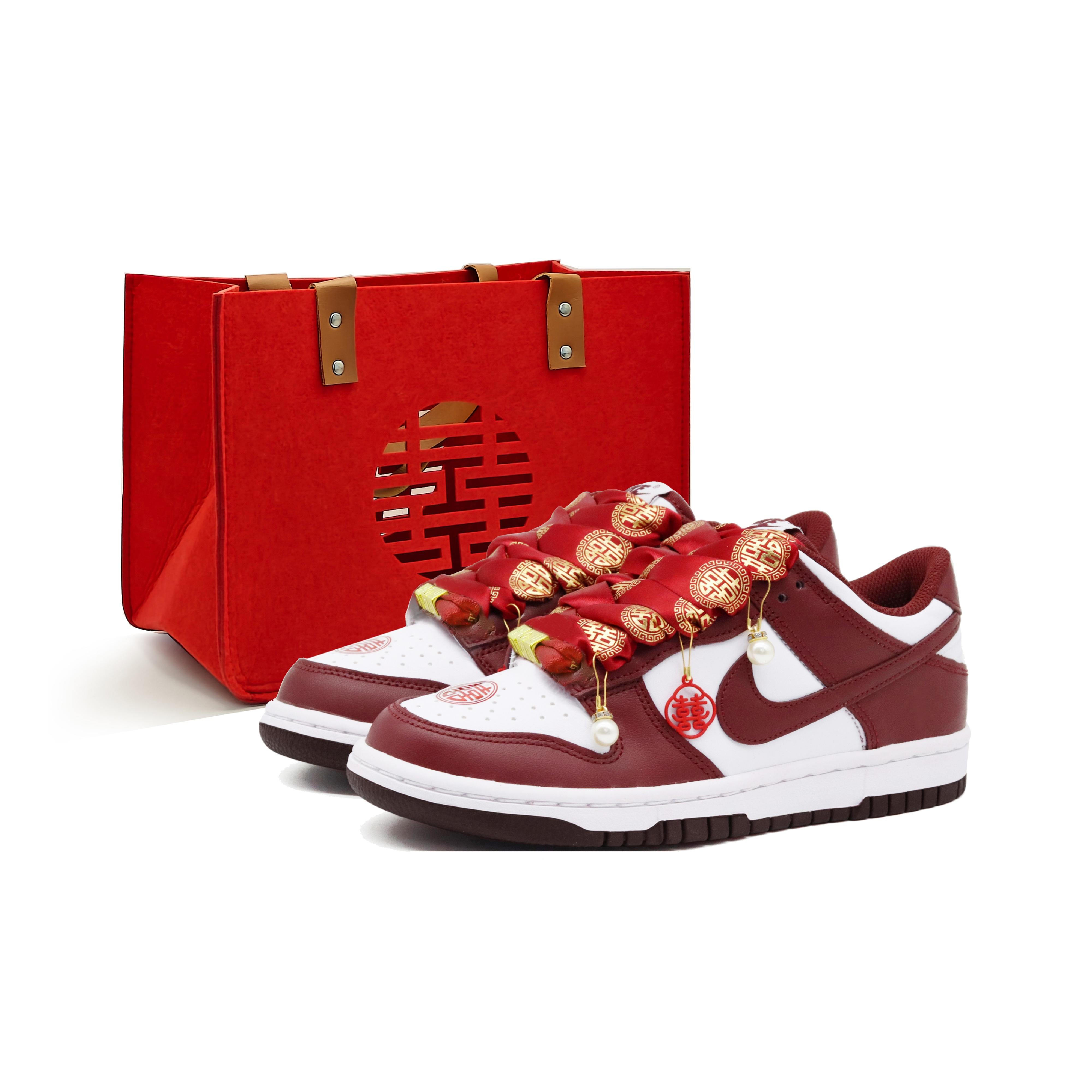 

Nike Dunk DIY Create Name Letter Leather Slip Resistant Abrasion Resistant Low top Skateboard Shoes Unisex DV0833-115(Team664-S-BOX) 36