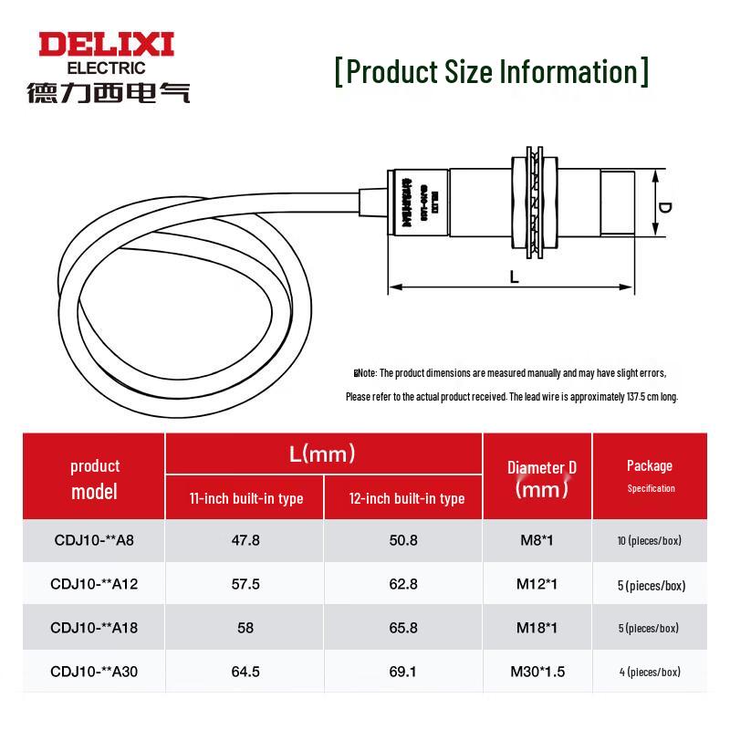 Delixi Electric CDJ10 Series Inductive Proximity Sensor