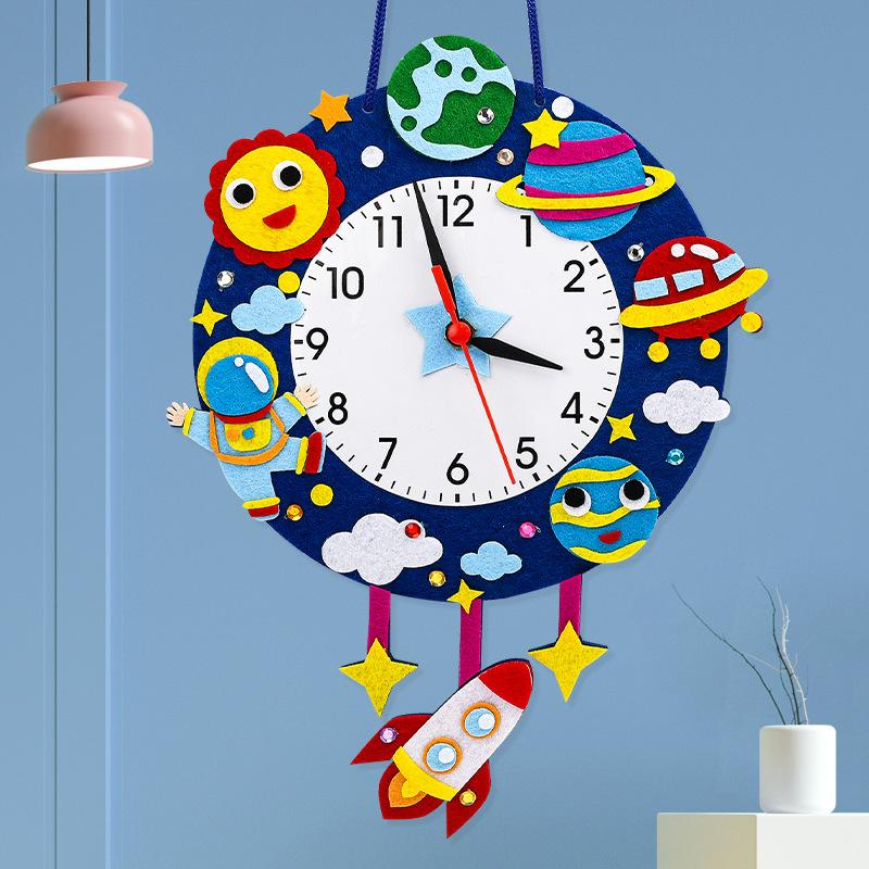 

Diy Handmade Safe Nonwoven Clock Childrens Room Decoration Holiday Gift Space