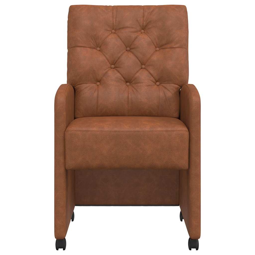 Dining Chairs with Casters 2 pcs Brown 58 x 67 x 97 cm