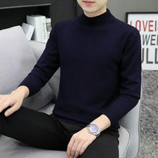 Herren Rollkragenpullover aus Wolle: Übergröße, Lockerer Schnitt, Einfarbig - Perfekt für Herbst/Winter Freizeitkleidung