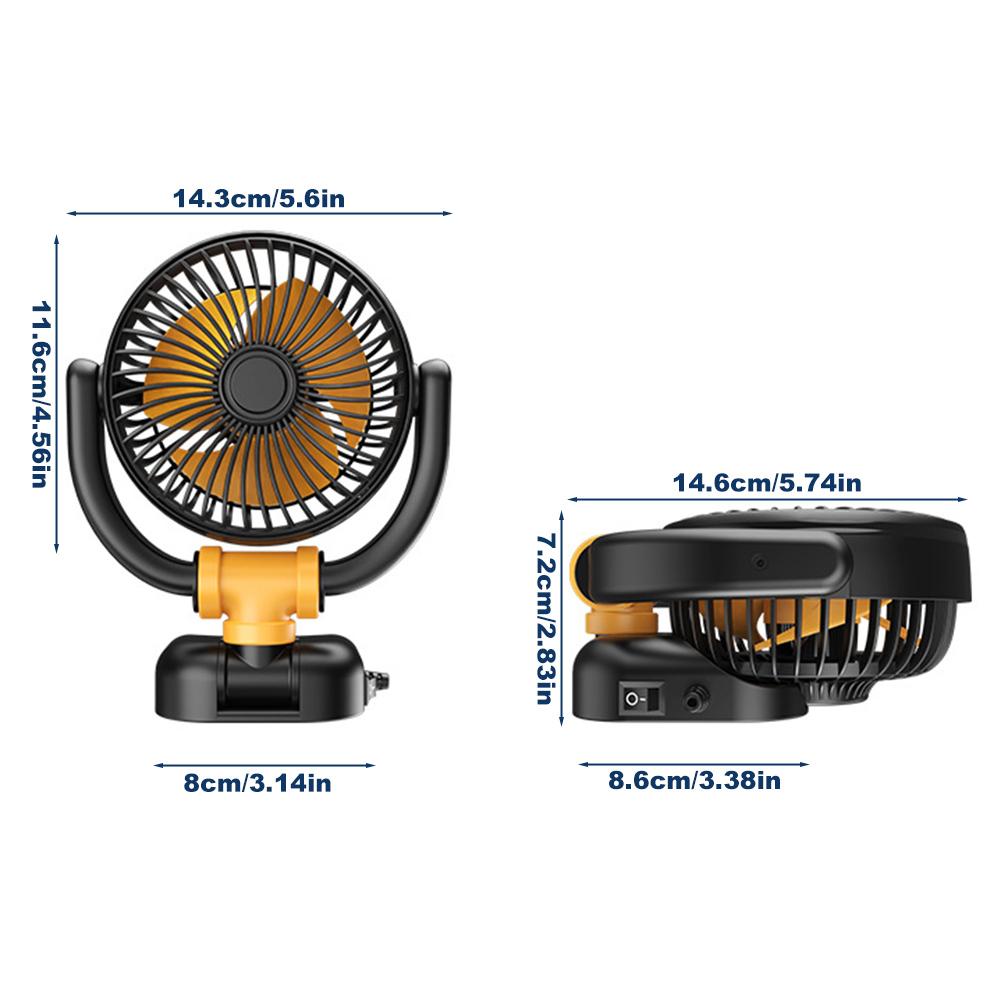 12V/24V Car Cooling Fan 360 Rotation Air Circulator Fan Low Noise Dashboard Air Vent Cooling Fan Summer Car Accessories