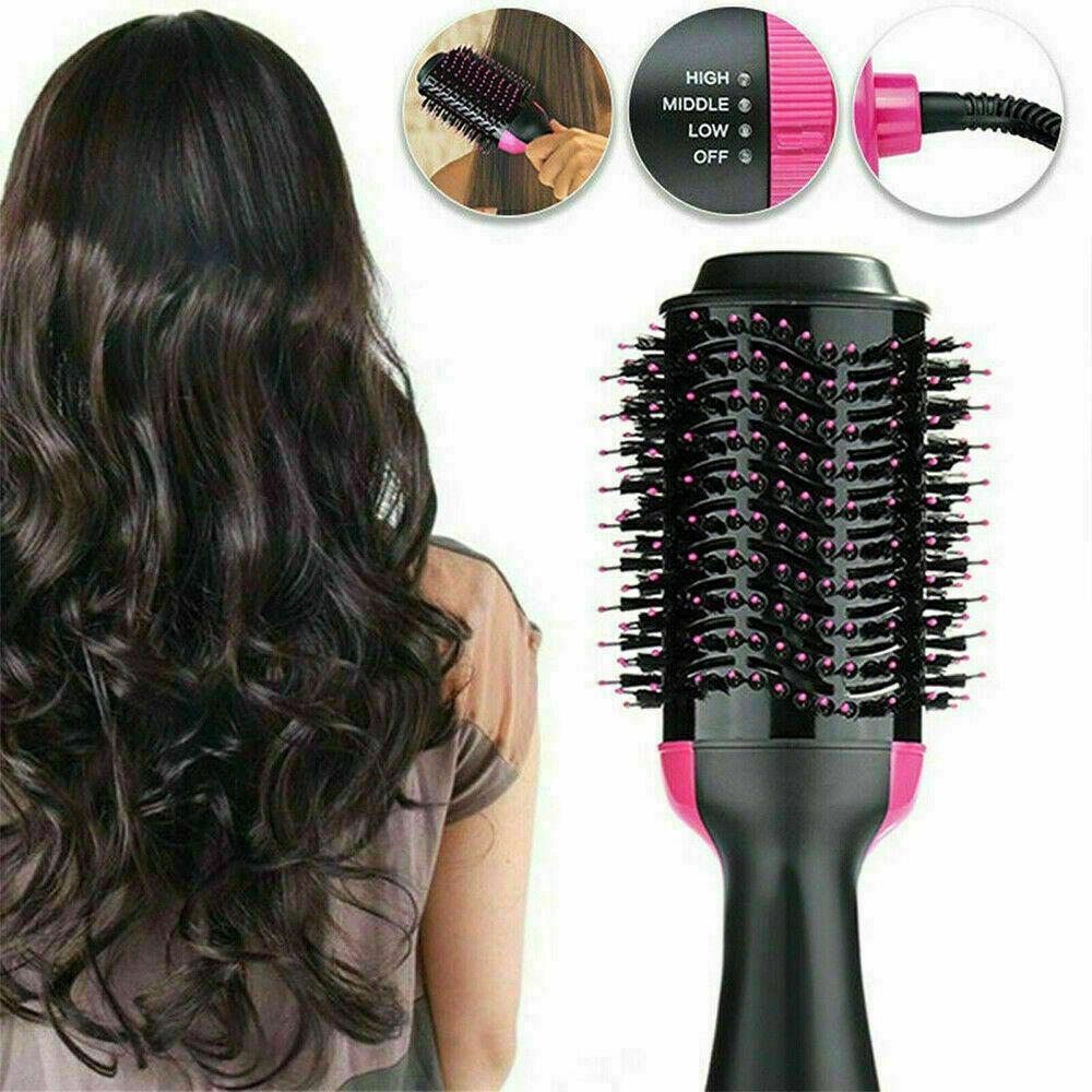 One-Step Hair Dryer Styler Volumizer Straightener Curler Comb Hot Air Brush Gift