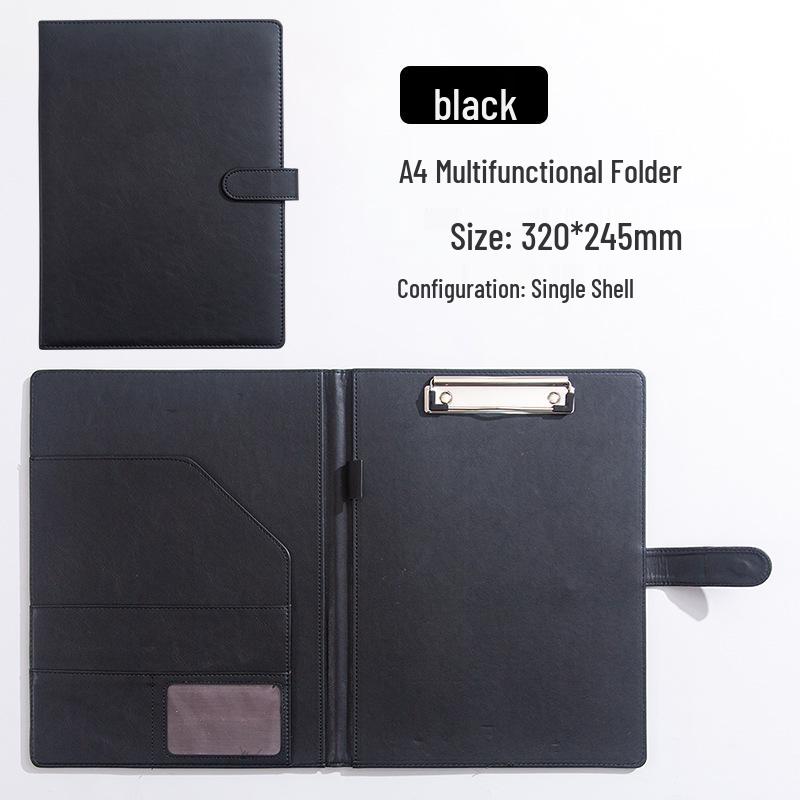 A4 Magnetic Leather Document Folder: Multifunctional Business Manager with Custom Logo
