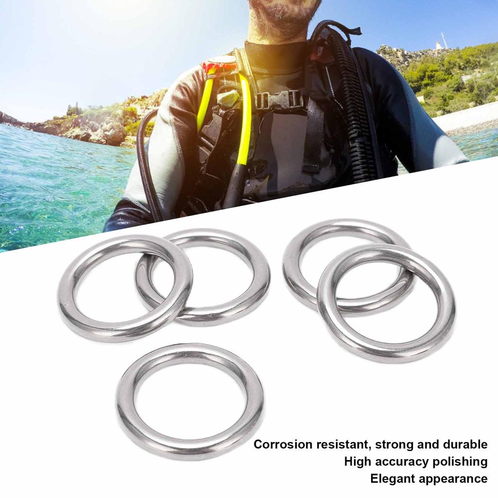 5pcs Boat Round s Stainless Steel 304 Seamless Welded O Type Hanging for Hammock