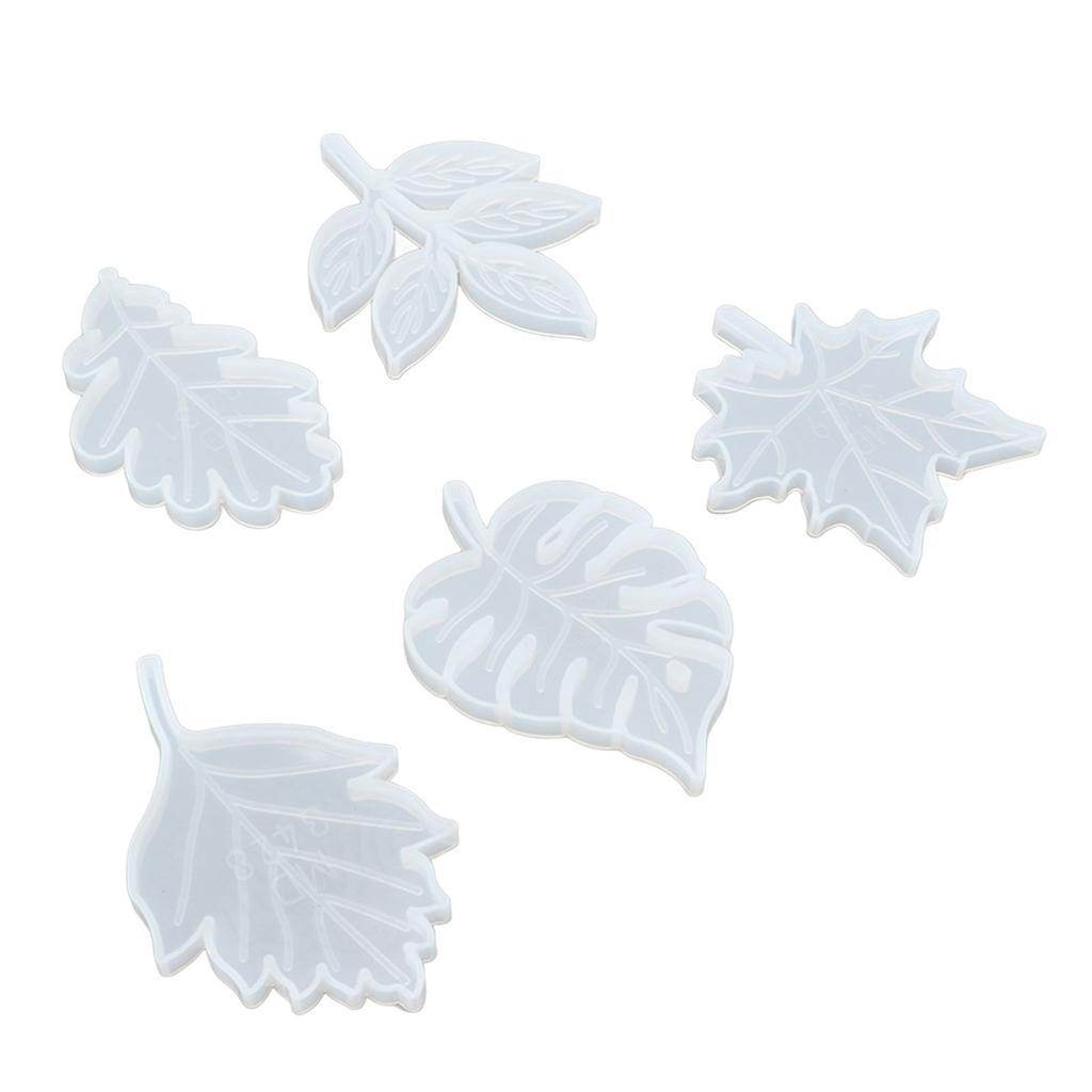 5 Stück Blätter Untersetzer Form Blattstil Design Wiederverwendbar Silikon Glänzend Flexibel Silikon Untersetzer Form