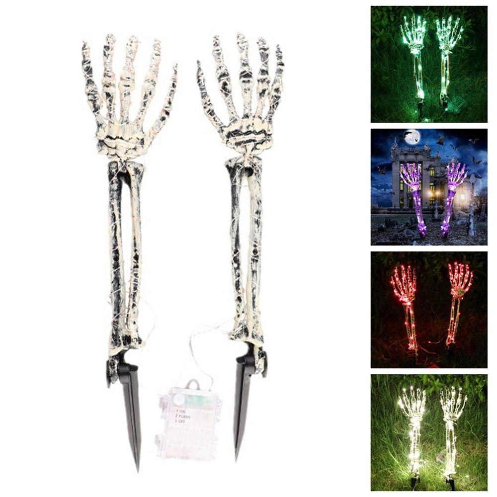 Exquisite Lighted Skeleton Hand Props Handmade Halloween Decorative Lights  Halloween Party