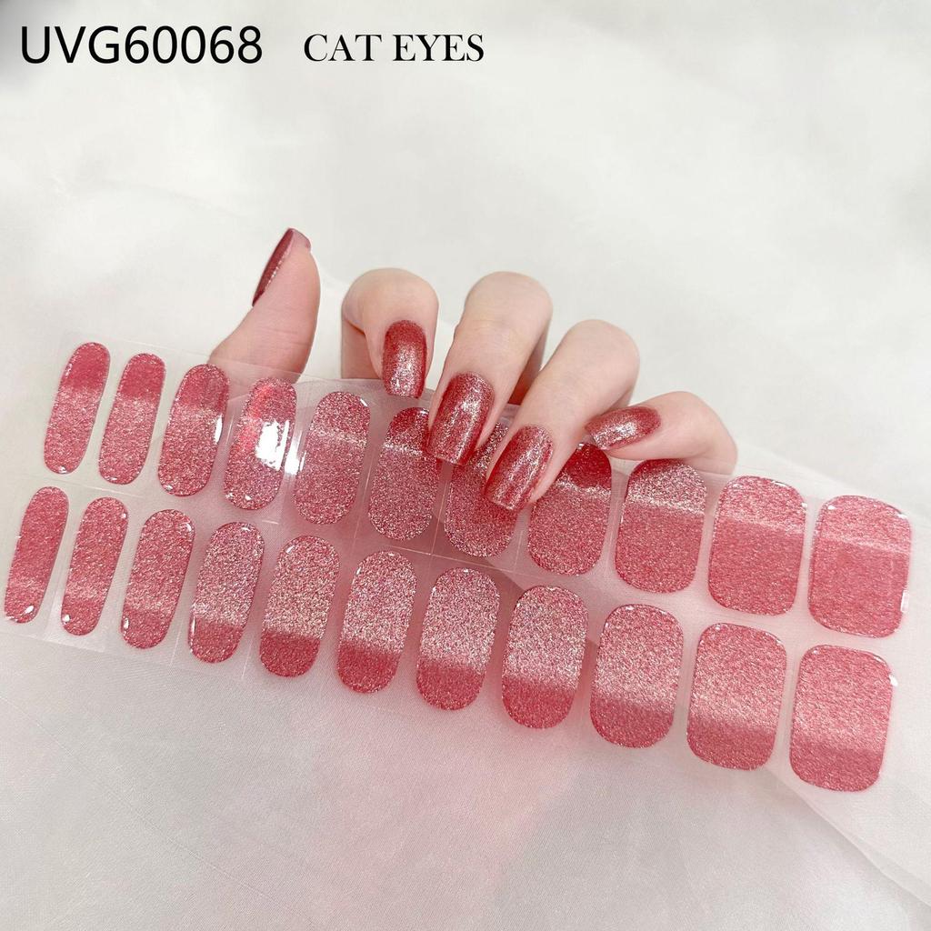 Transparent Nude UV Gel Nail Art Stickers: Semi-Cured, Semi-Baked Manicure Sheets