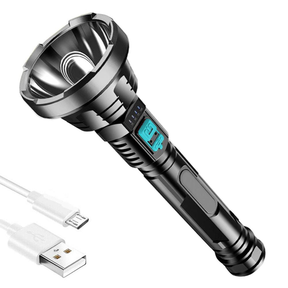 Searchlight  USB Rechargeable Flashlight  Highlight Powerful LED Flashlight Super Bright  Portable  Lighting LED Camping Light