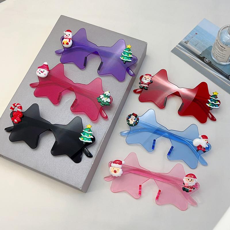 Fashion Candy Color Rimless Shades Women Ins Brand Festival Party Sunglasses New Trendy Star Christmas Decor Sun Glasses