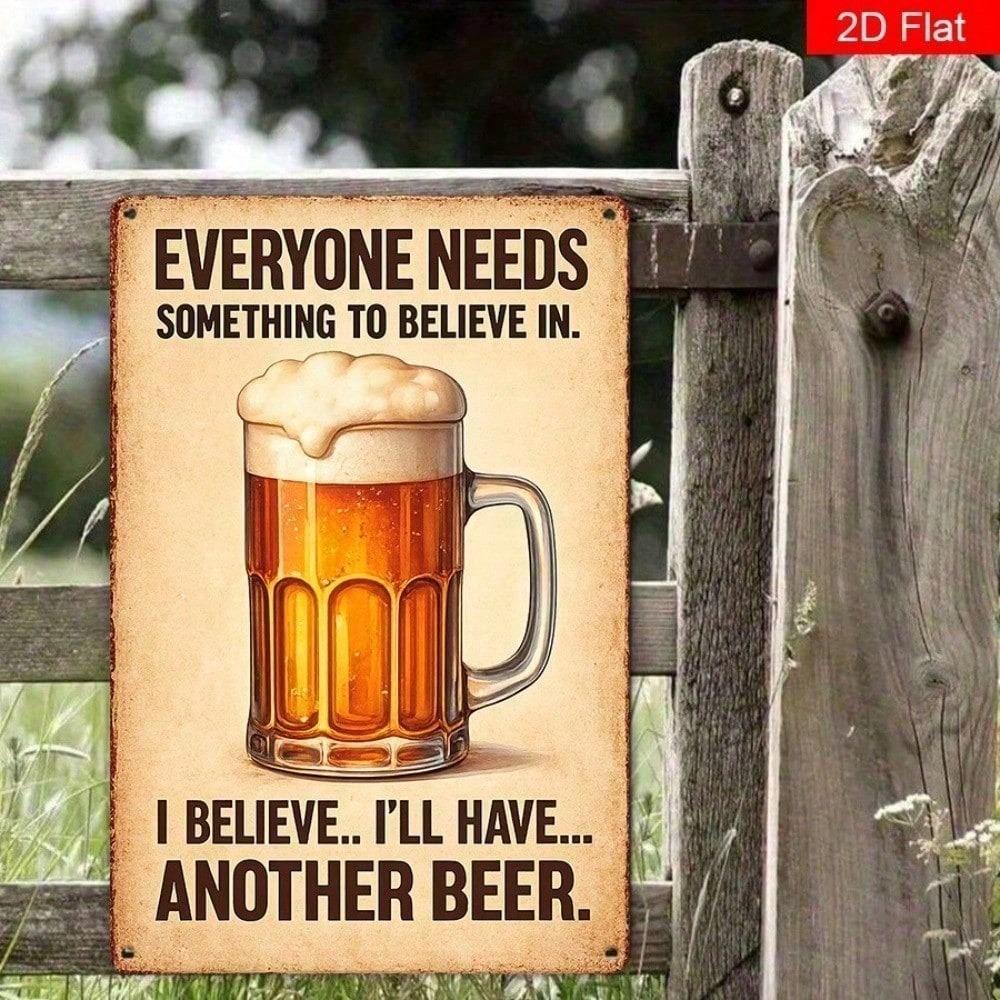 Vintage 2D Metal Beer Sign 8x12 Funny Bar Man Cave Decor Rustic Pub Wall Art