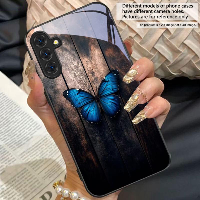 Farfalla misteriosa Per Samsung A20 30 A22 23 24 25 26 31 32 33 A34 35 42 50 51 52 53 54 55 56 70 71 72 73 cover per telefono in vetro