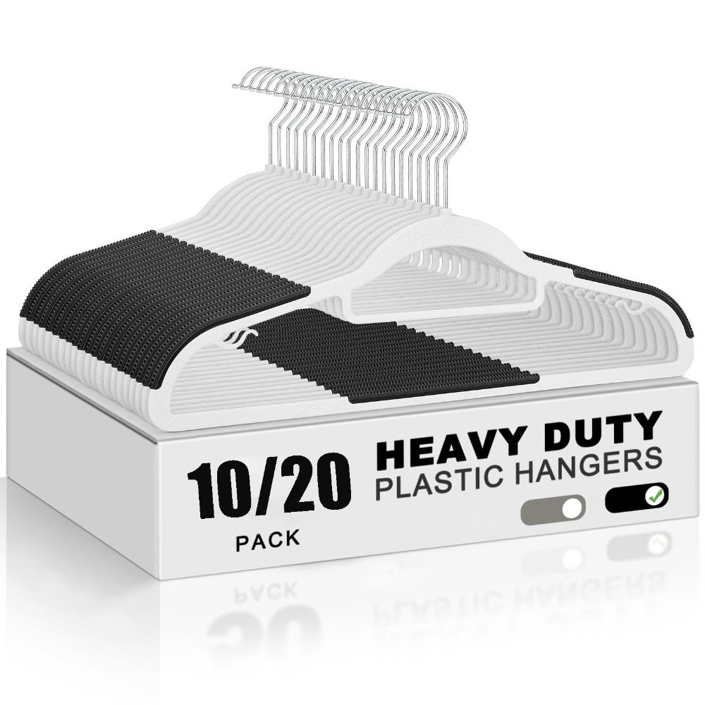 10/20 Pcs 0.2 Inches Thick Heavy Duty Hangers 360° Swivel Hook Non-Slip Hangers  Laundry Room