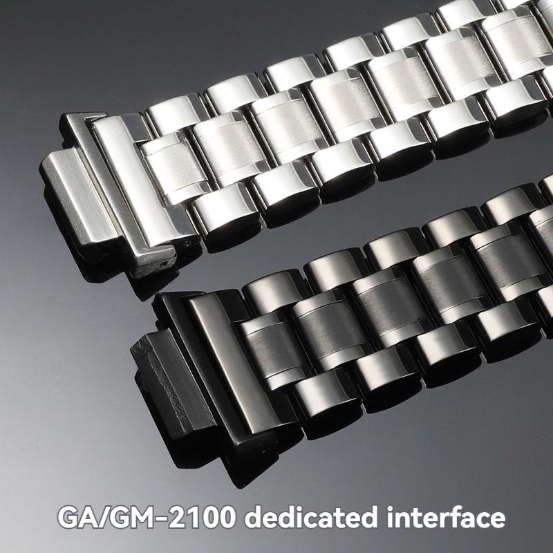 Pulseira de Aço Inoxidável Para Casio G-SHOCK GBM-2100/GM-2100/GA-2100 Ga2110 Pulseira de Reposição Octogonal Modificada 16mm