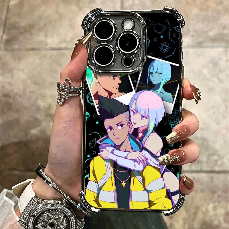 E-Edgerunners Anime Lucy Soft Phone Case For iPhone 15 16 17 Air 14 Pro Max 16E Plus 13 12 Mini Plating Anti-Fall Fundas