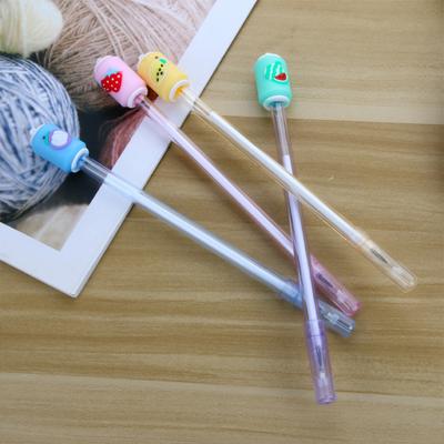 Temporada escolar 10 peças 0,5mm desenho animado criatividade frutas lata caneta neutra transparente porta-canetas fresco e moderno preto papelaria para estudantes