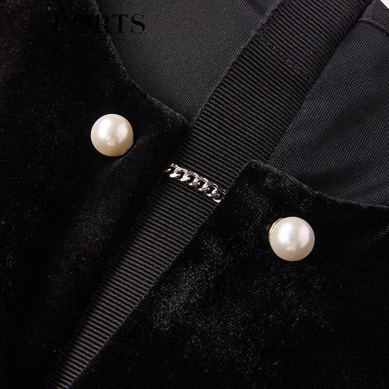 PORTS Women's Black A-Line Dress LT9D009UWE008