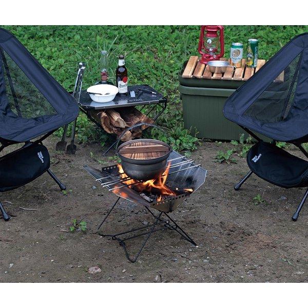 CaptaIn Stag CaptaIn Stag Uh 4124 [campIng Fire Pot With Wooden Lid 18cm StaInless Steel Made In Japan Made In Tsubame Sanjo]