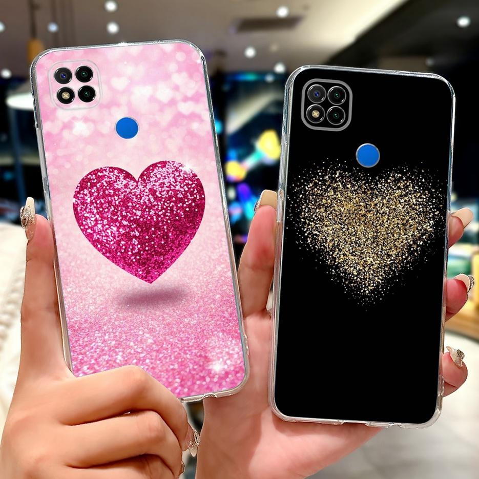 For Xiaomi Redmi 9C Case 6.53'' Cute Love Heart Painted Cover Soft Slim Phone Case For Xiaomi Redmi 9C NFC Redmi9C Fundas Bumper