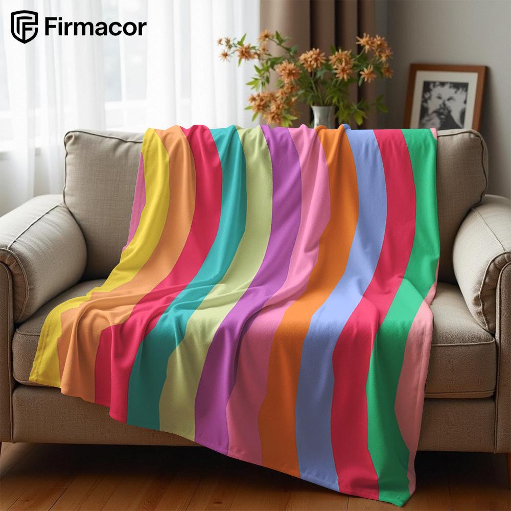 Rainbow Waves Ultra Soft Sherpa Fleece Blanket Fluffy Warm Halloween Cozy Throw for Sofa Couch Bedroom Gift All season