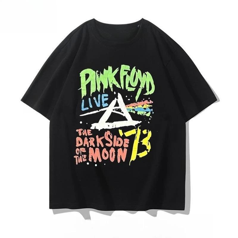 Pink Floyd - British Rock Band Pink Floyd Summer Pure Cotton Short-sleeved Men's and Women's Short Sleeves Plus Size Loose soft