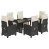 Maison Exclusive - Ensemble À Manger De Jardin Coussins 7pcs Noir Résine Tressée