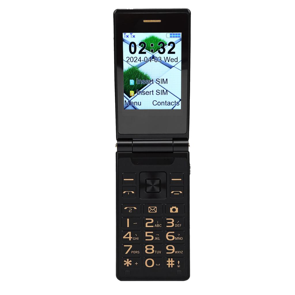 4G Flip Phone for Seniors 2.8in Screen Big Buttons Bluetooth Camera FM Radio 5900mAh Battery Built in LED Flashlight