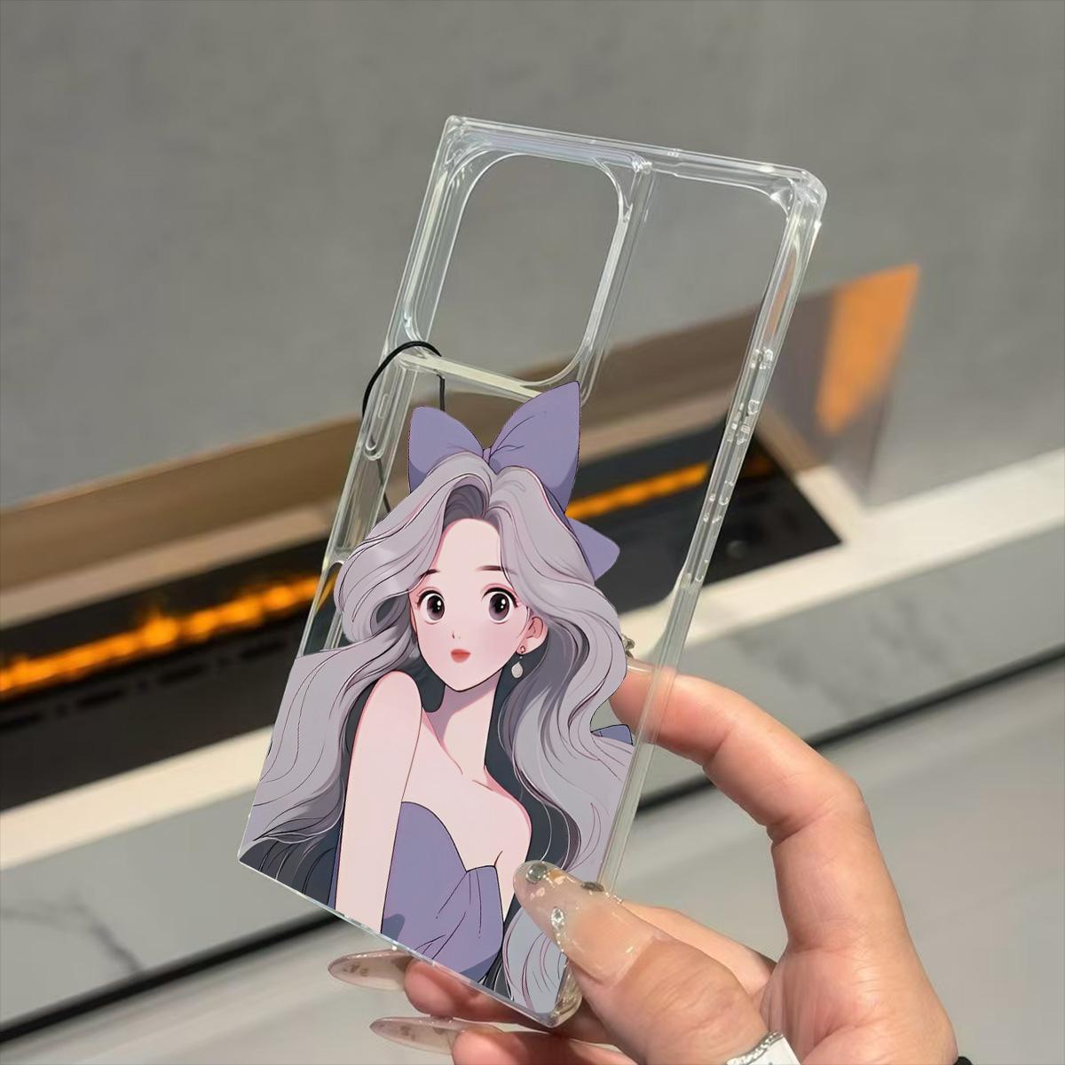 

Прозрачный квадратный чехол-накладка для iPhone 13 11 12 14 Pro Max 15 Plus 16 ProMax, защита от окисления, узор Принцесса, большая волна iphone 11 ProMax