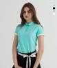 DUVIK Women'S Color Block Logo Y-Collar Short Sleeve T-Shirt Dc2Wts002