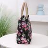 Large Capacity Floral Print Tote Bag Portable Canvas Lunch Bag Daily Use Mommy Bag  Travel