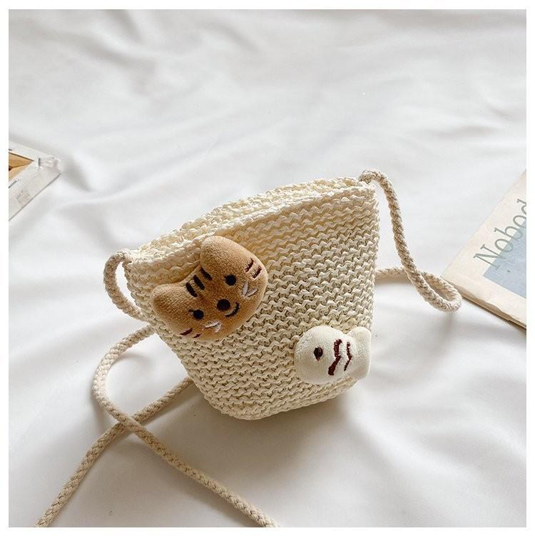 

Сумка на одно плечо «Морковь Цветок Кролик Кошка» Животное Растение Мультяшные Сумки Плетение Cat