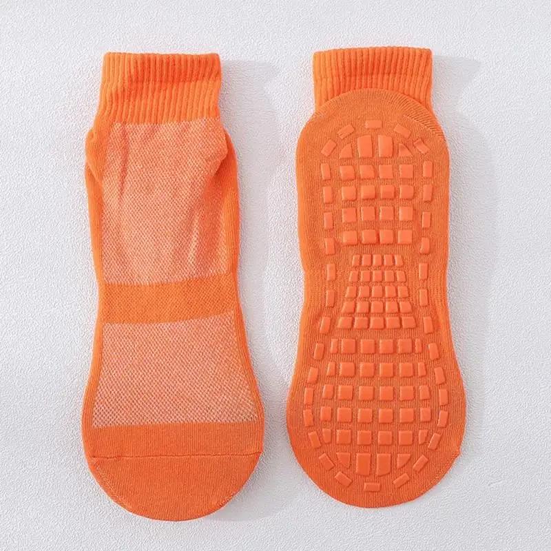 Kids Adults Anti-Slip Sock Cotton Breathable Wear Non Slip Sports Yoga Socks Sweat-absorbent Trampoline Socks Foot Massage